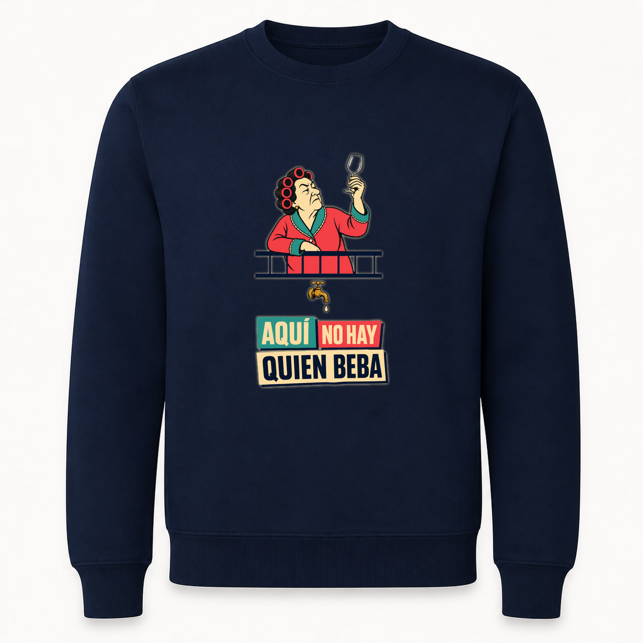 Sudadera Aquí No Hay Quien Beba, Classic · Sin capucha, color marino