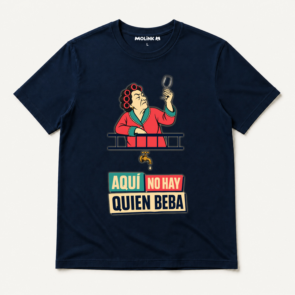 Camiseta Aquí No Hay Quien Beba en color marino