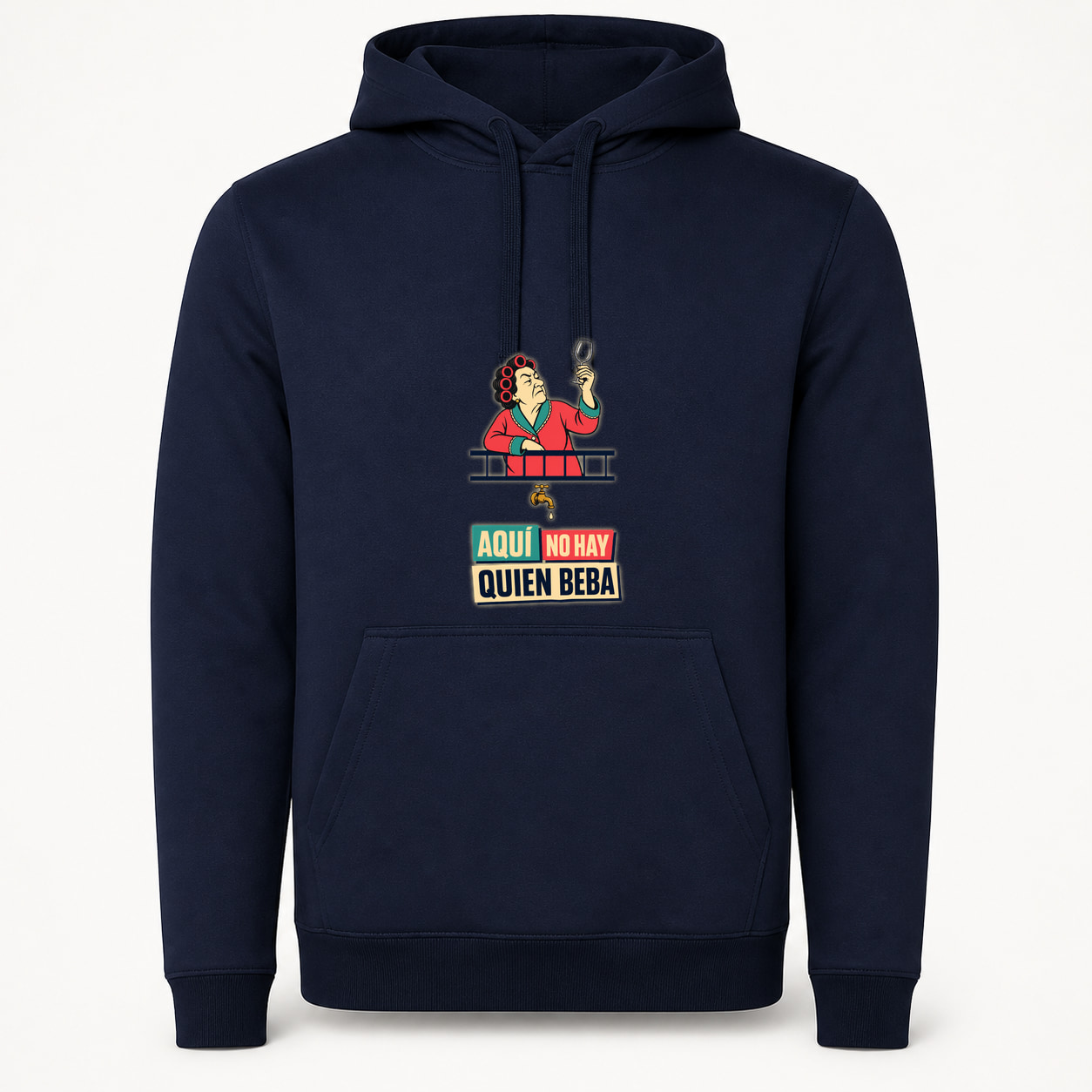 Sudadera Aquí No Hay Quien Beba, Urban · Con capucha, color marino