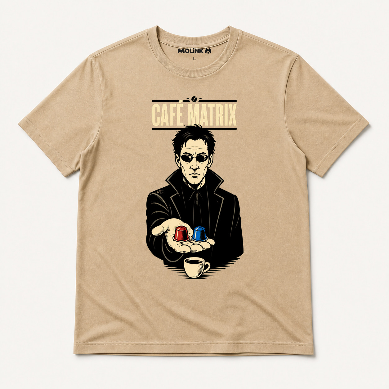 Camiseta Café Matrix en color beige