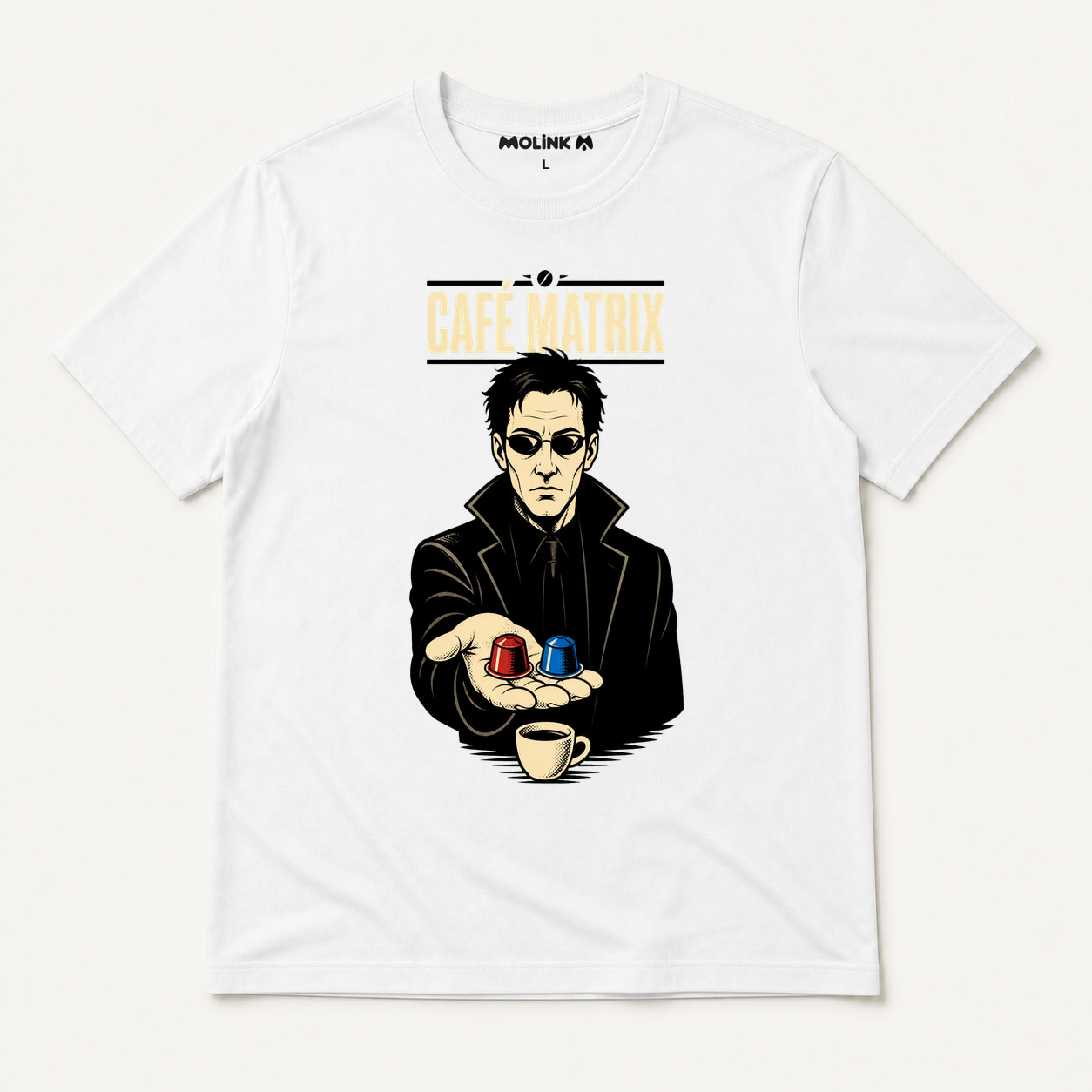 Camiseta Café Matrix en color blanco