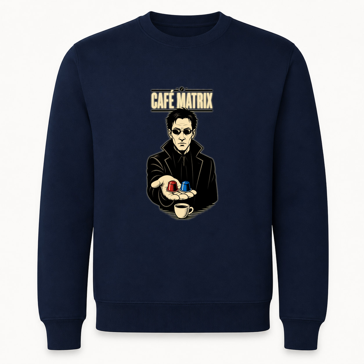 Sudadera Café Matrix, Classic · Sin capucha, color marino