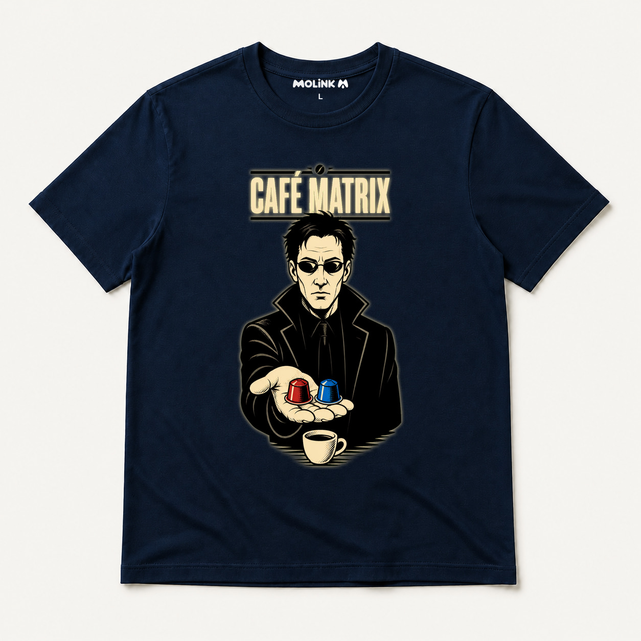 Camiseta Café Matrix en color marino