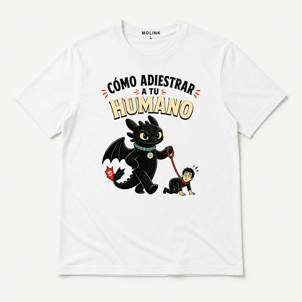 Camiseta Cómo Adiestrar a Tu Humano en color blanco