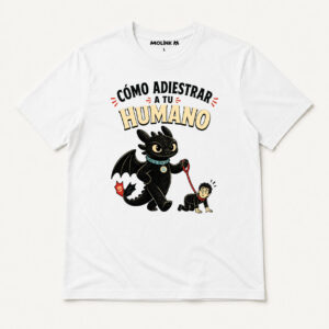 Camiseta Cómo Adiestrar a Tu Humano en color blanco
