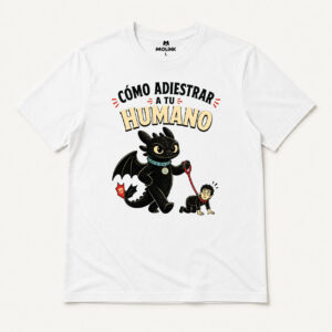 Camiseta Cómo Adiestrar a Tu Humano en color blanco