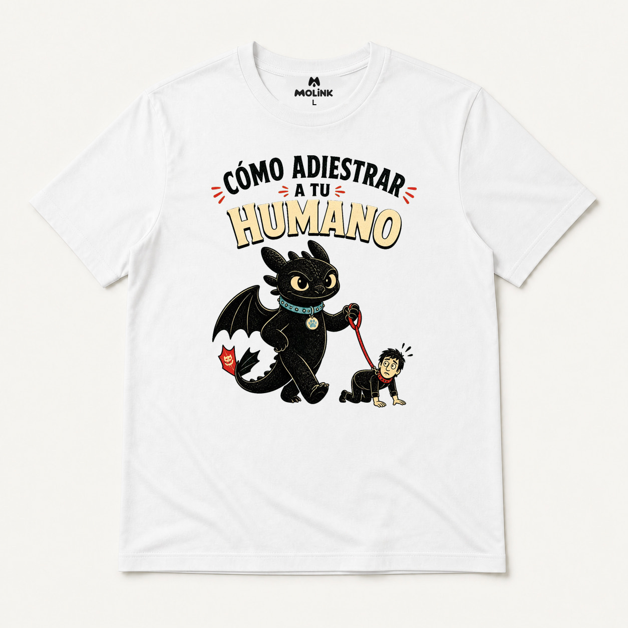 Camiseta Cómo Adiestrar a Tu Humano en color blanco
