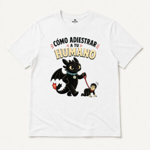 Camiseta Cómo Adiestrar a Tu Humano en color blanco