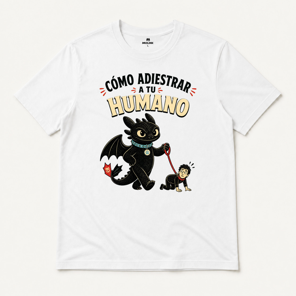 Camiseta Cómo Adiestrar a Tu Humano en color blanco