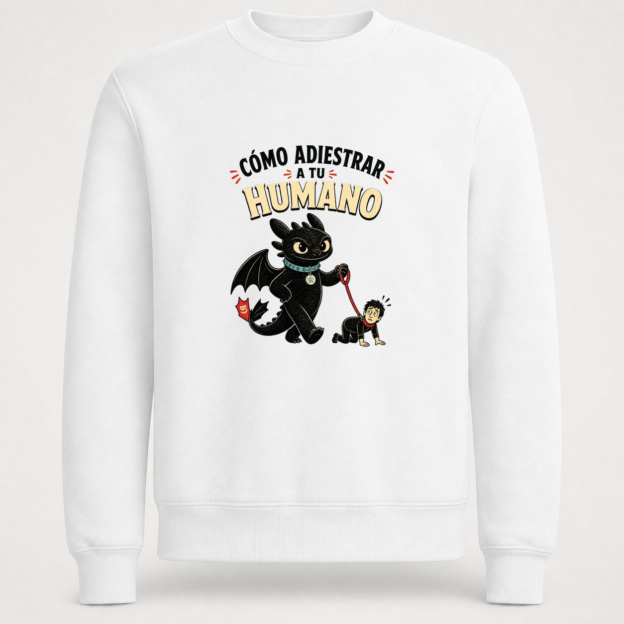 Sudadera Cómo Adiestrar a Tu Humano, Classic · Sin capucha, color blanco