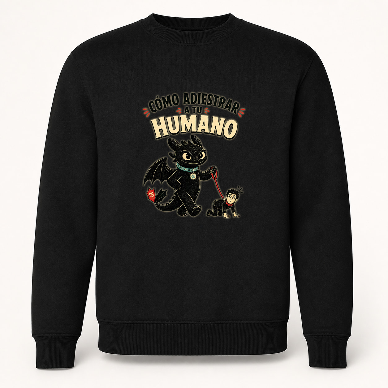 Sudadera Cómo Adiestrar a Tu Humano, Classic · Sin capucha, color negro