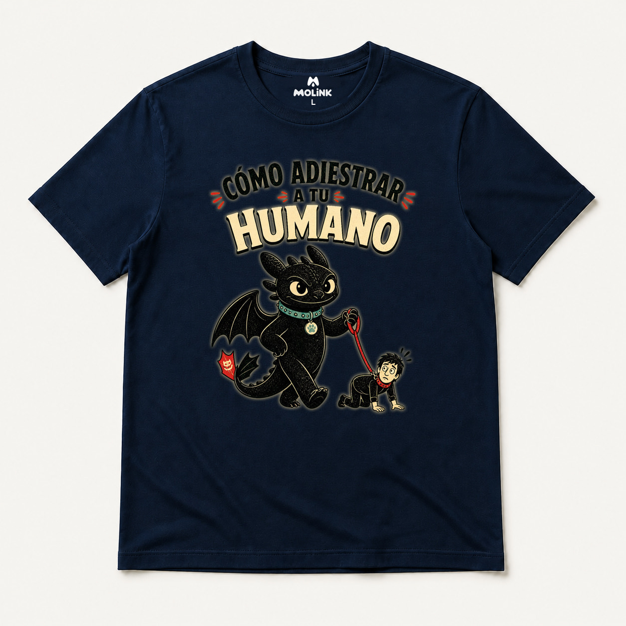 Camiseta Cómo Adiestrar a Tu Humano en color marino