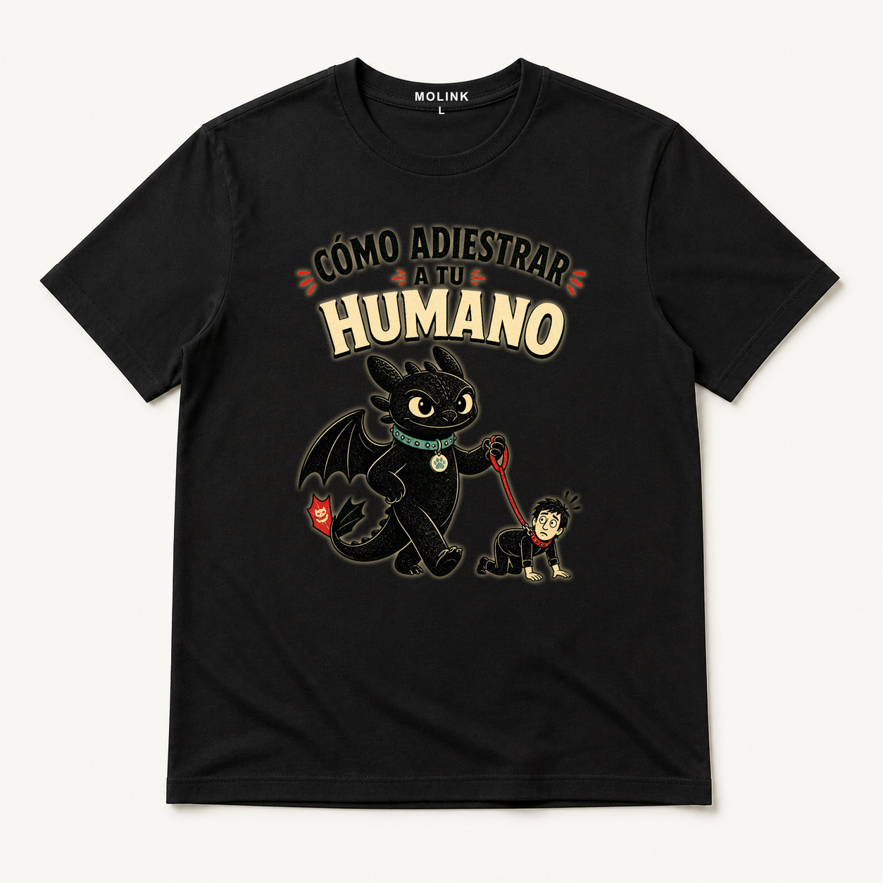 Camiseta Cómo Adiestrar a Tu Humano en color negro