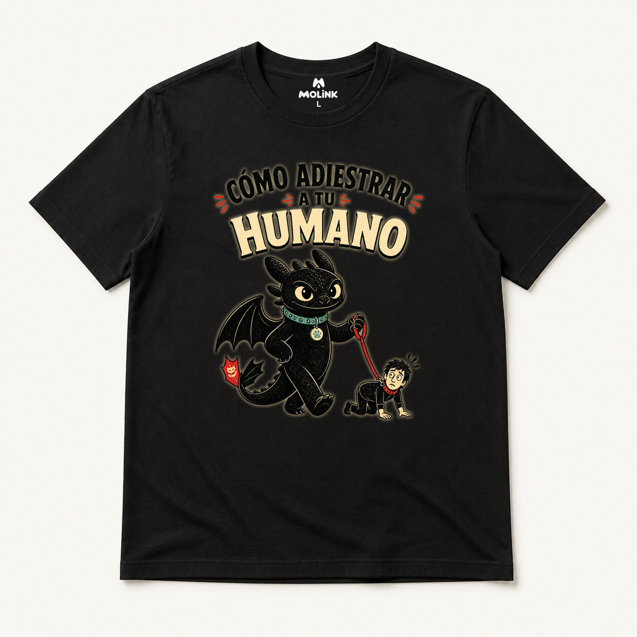 Camiseta Cómo Adiestrar a Tu Humano en color negro