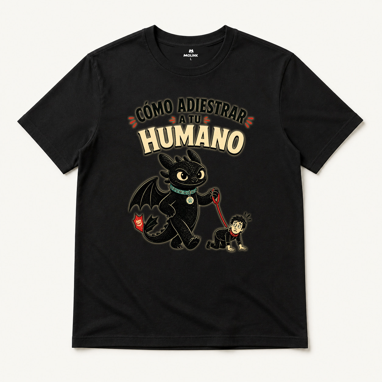 Camiseta Cómo Adiestrar a Tu Humano en color negro