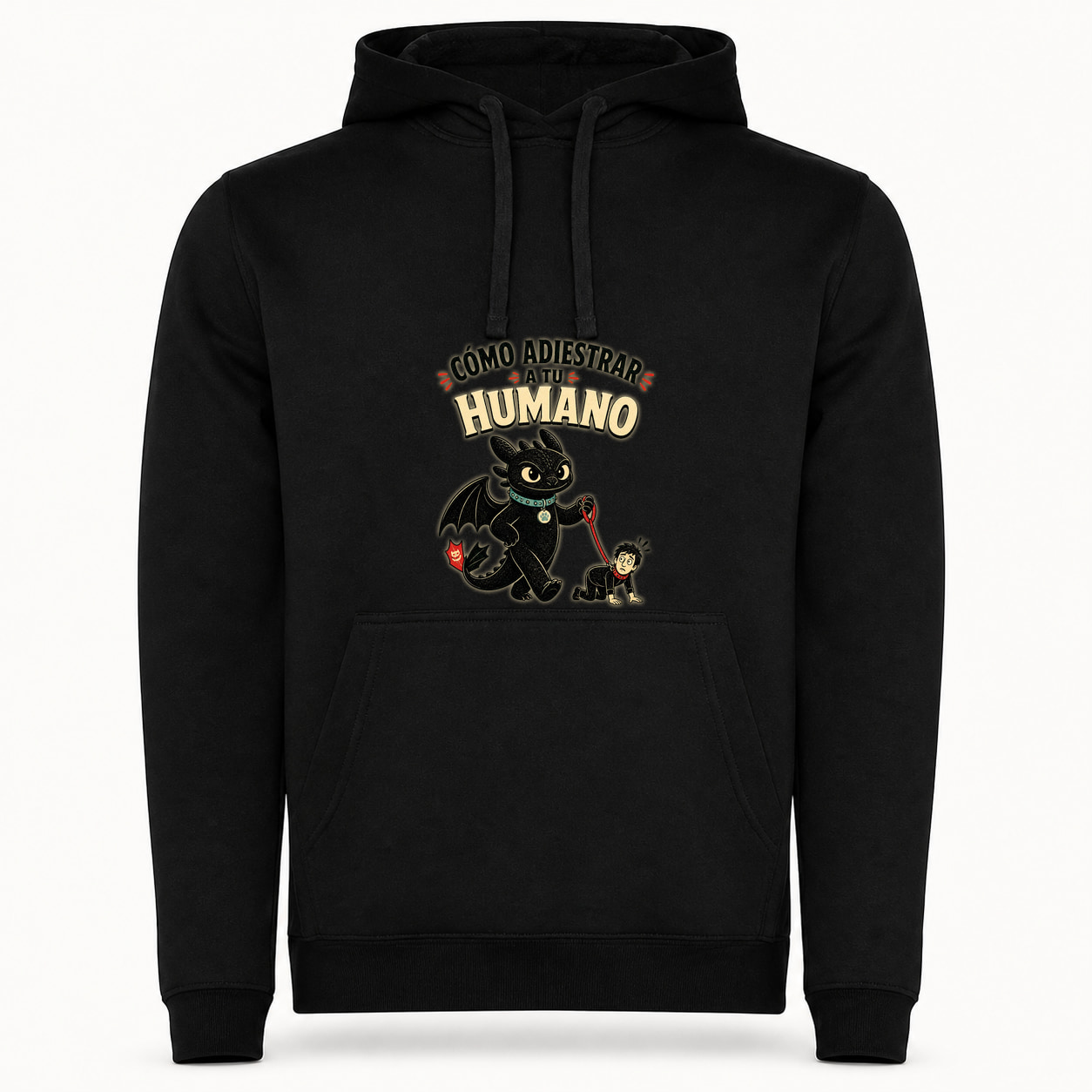 Sudadera Cómo Adiestrar a Tu Humano, Urban · Con capucha, color negro