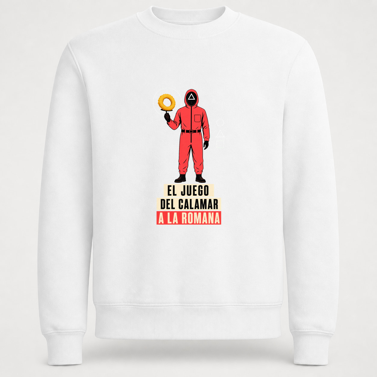 Sudadera El Juego del Calamar a la Romana, Classic · Sin capucha, color blanco
