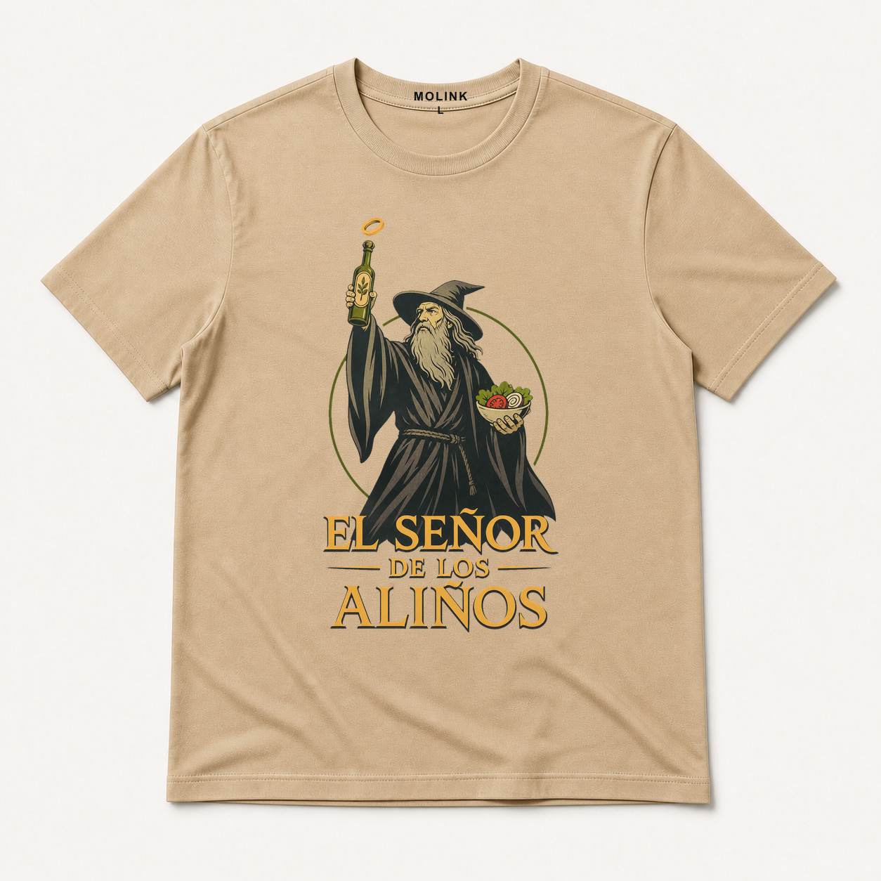 Camiseta El Señor de los Aliños en color beige