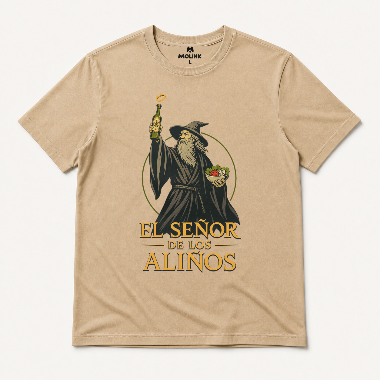Camiseta El Señor de los Aliños en color beige