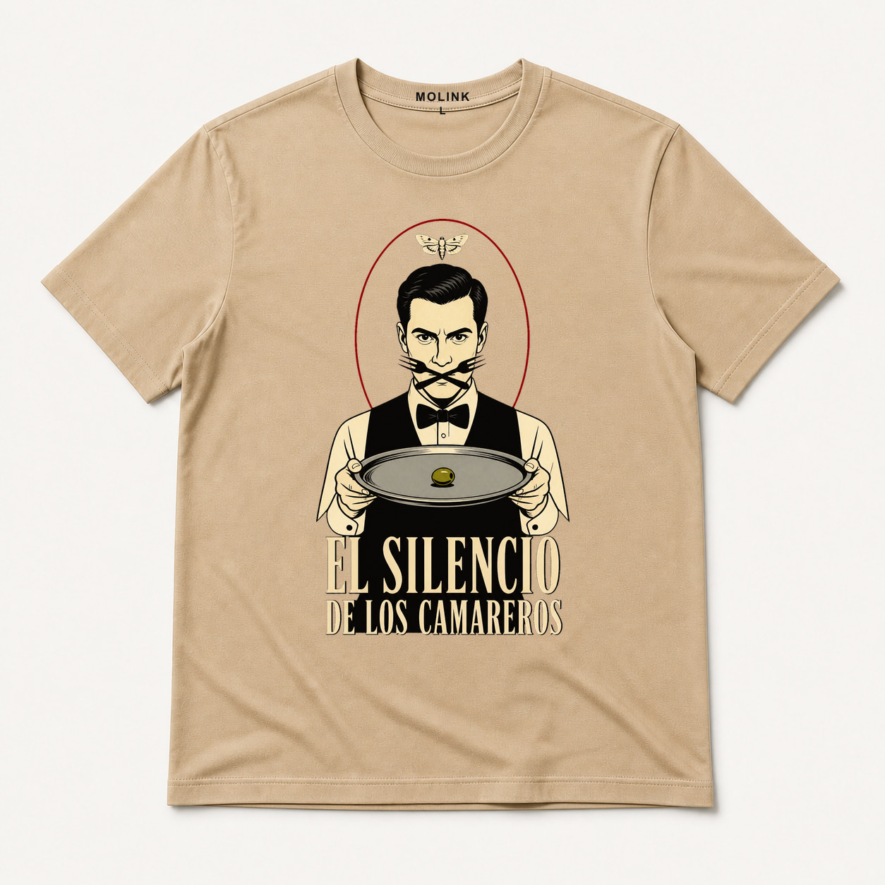 Camiseta El Silencio de los Camareros en color beige