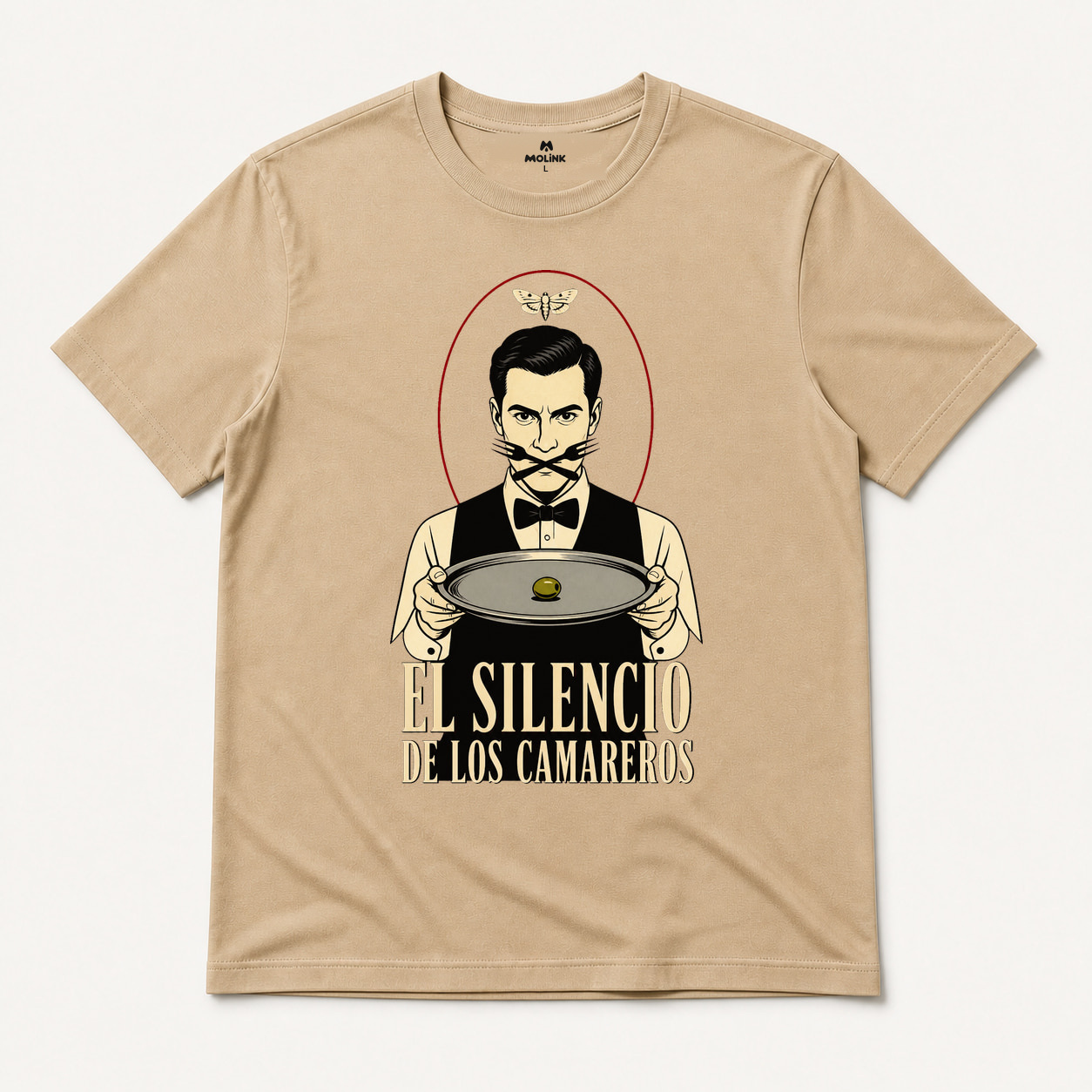 Camiseta El Silencio de los Camareros en color beige