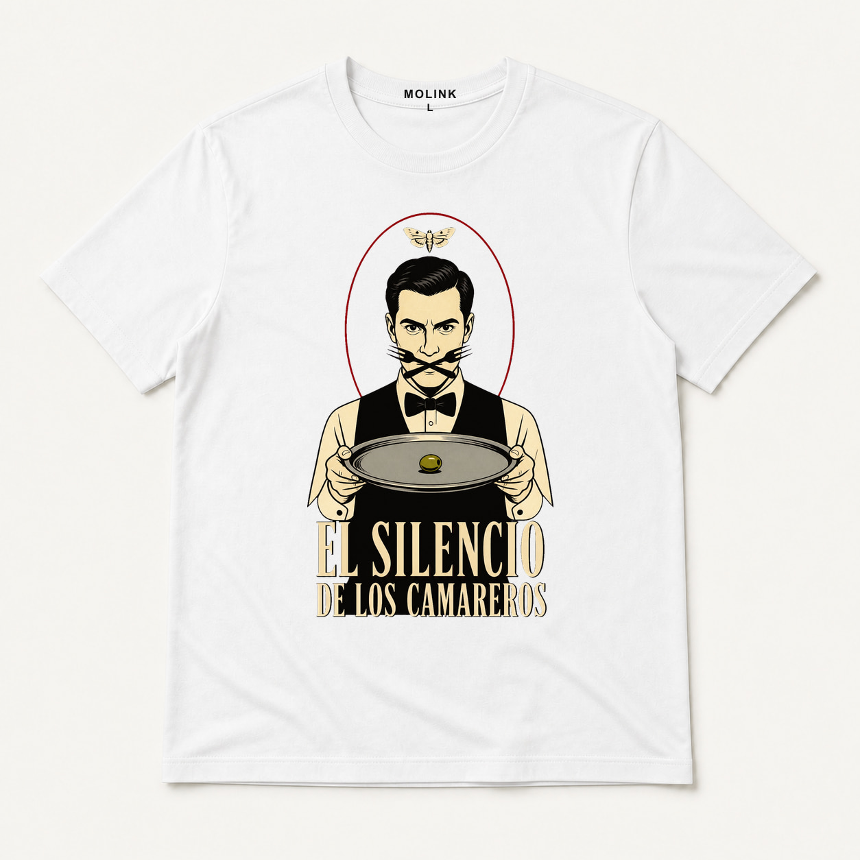 Camiseta El Silencio de los Camareros en color blanco