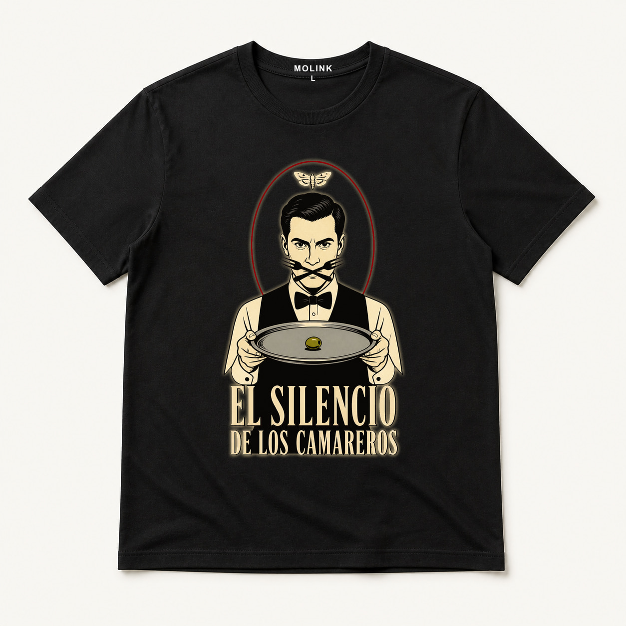 Camiseta El Silencio de los Camareros en color negro