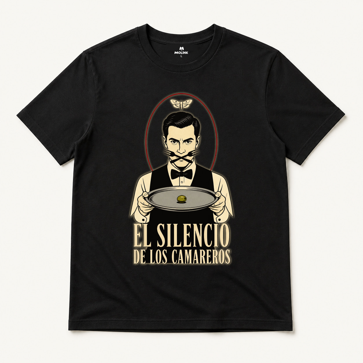 Camiseta El Silencio de los Camareros en color negro