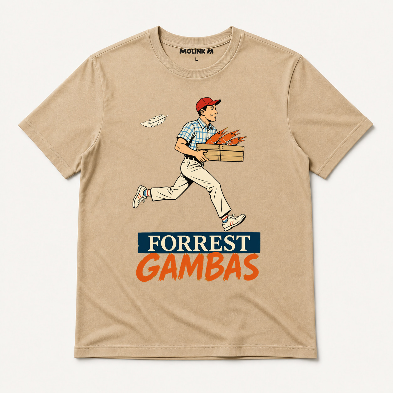 Camiseta Forrest Gambas en color beige