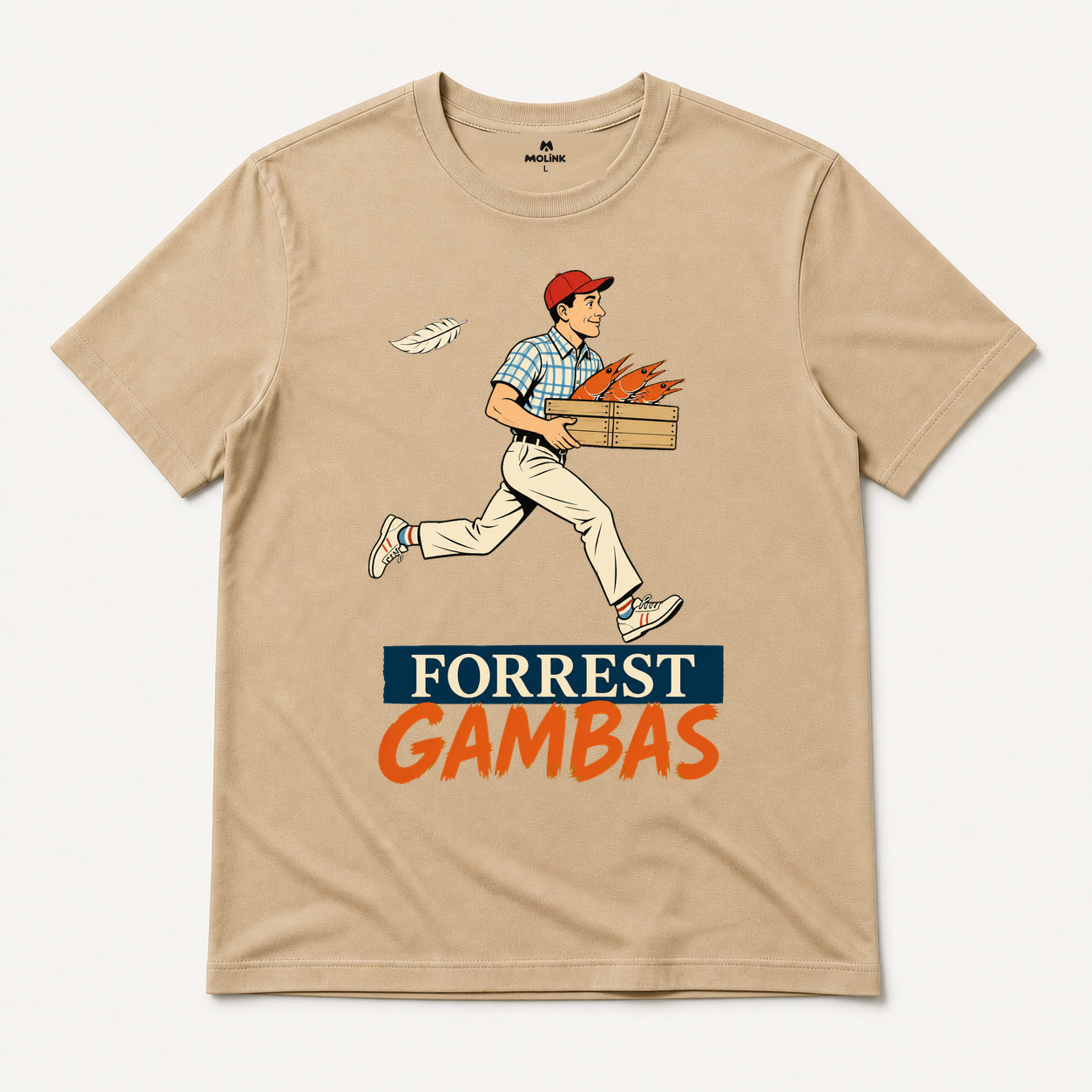 Camiseta Forrest Gambas en color beige