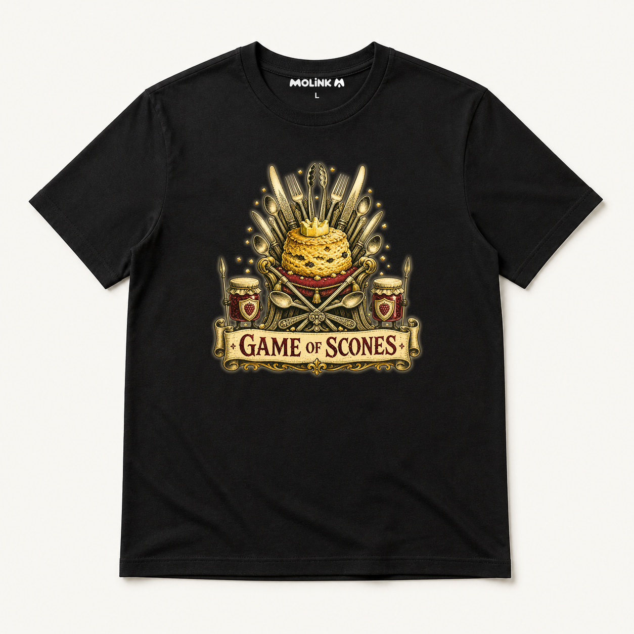 Camiseta Game of Scones en color negro