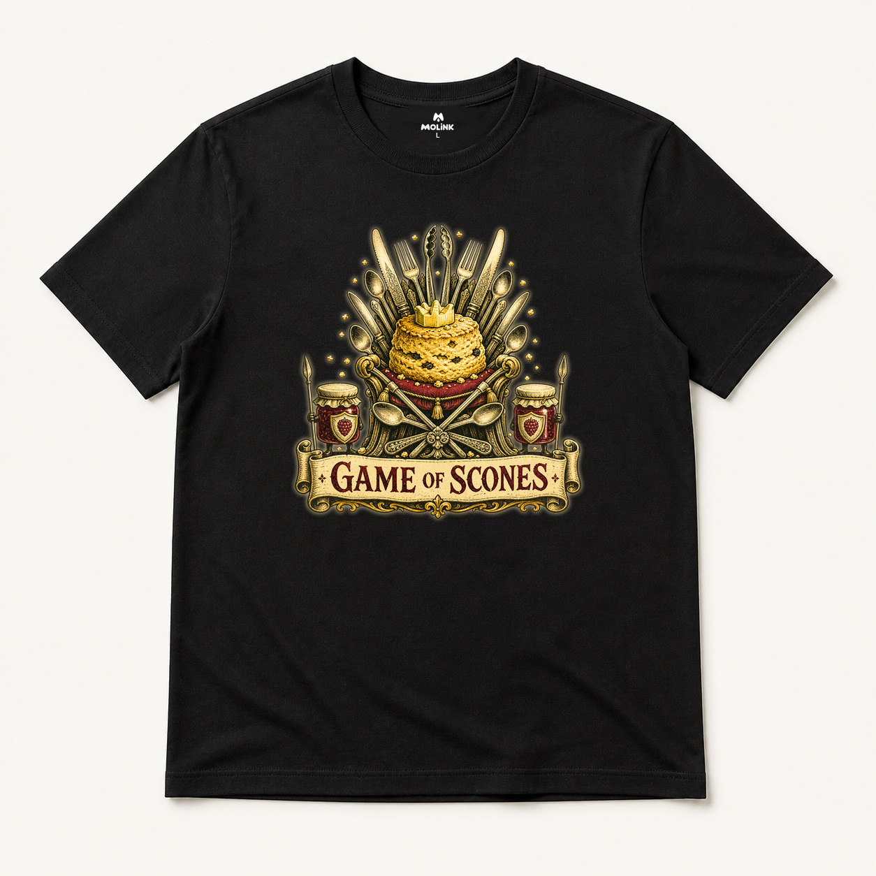Camiseta Game of Scones en color negro