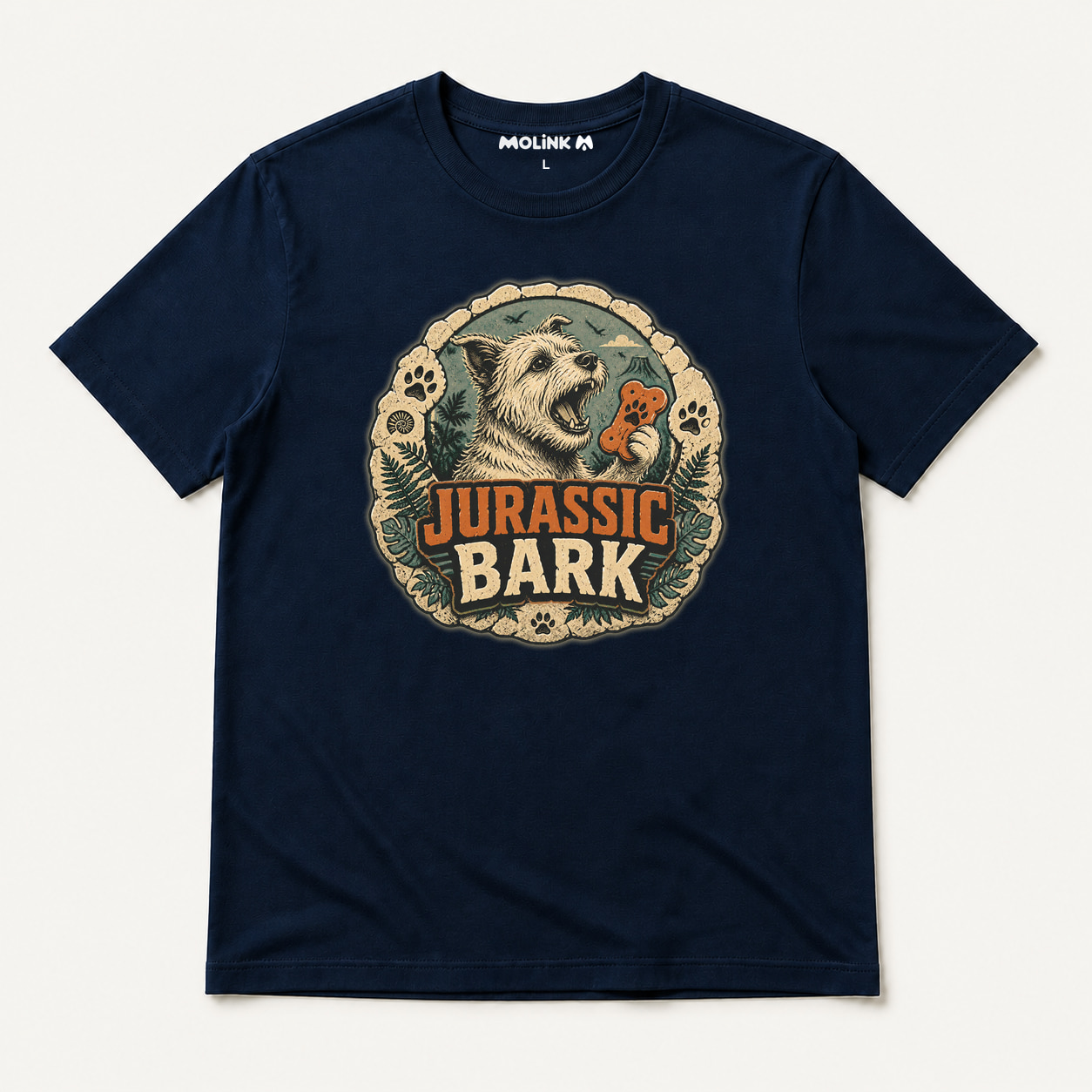 Camiseta Jurassic Bark en color marino