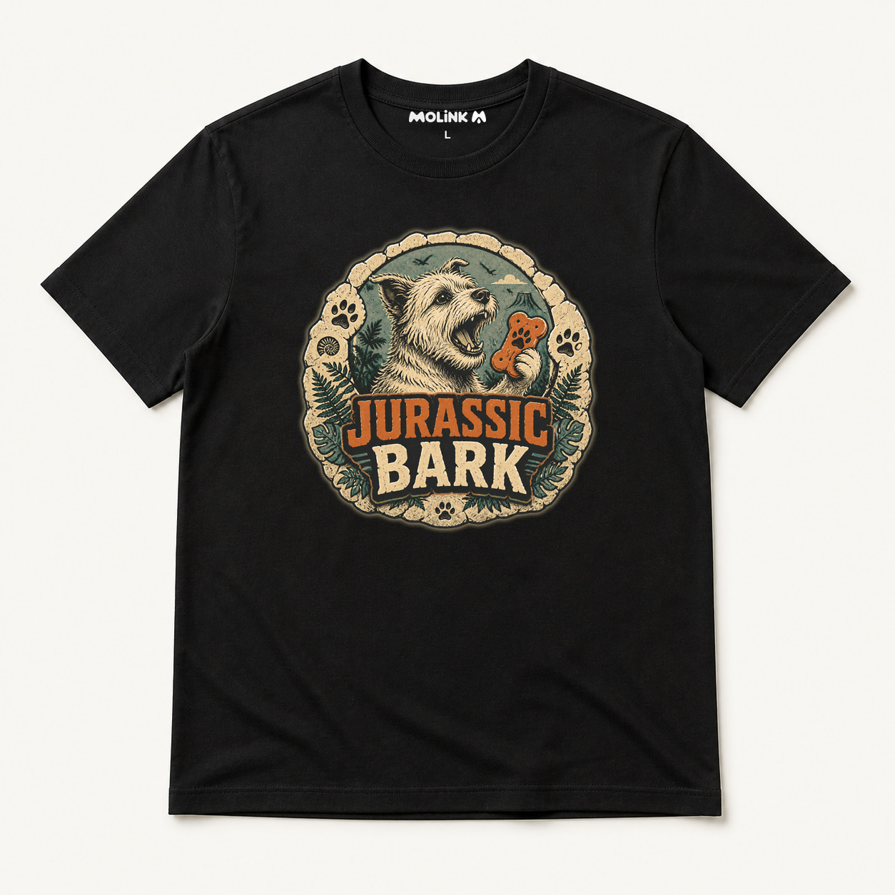 Camiseta Jurassic Bark en color negro