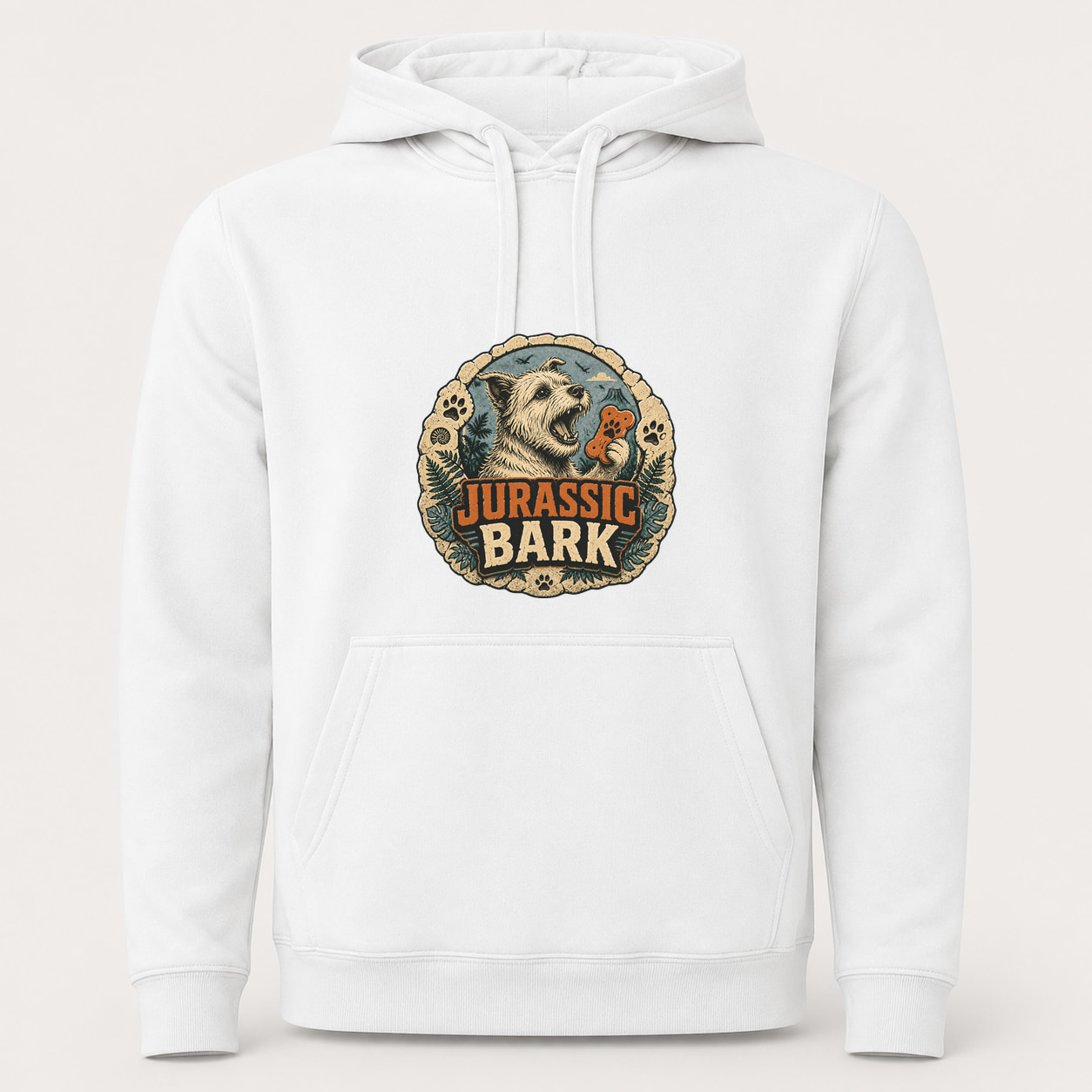 Sudadera Jurassic Bark, Urban · Con capucha, color blanco