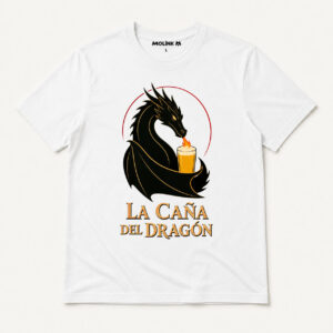 Camiseta La Caña del Dragón en color blanco