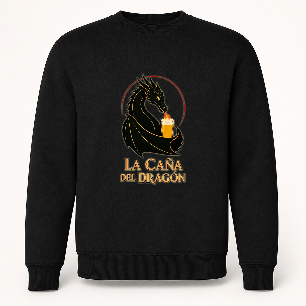 Sudadera La Caña del Dragón, Classic · Sin capucha, color negro