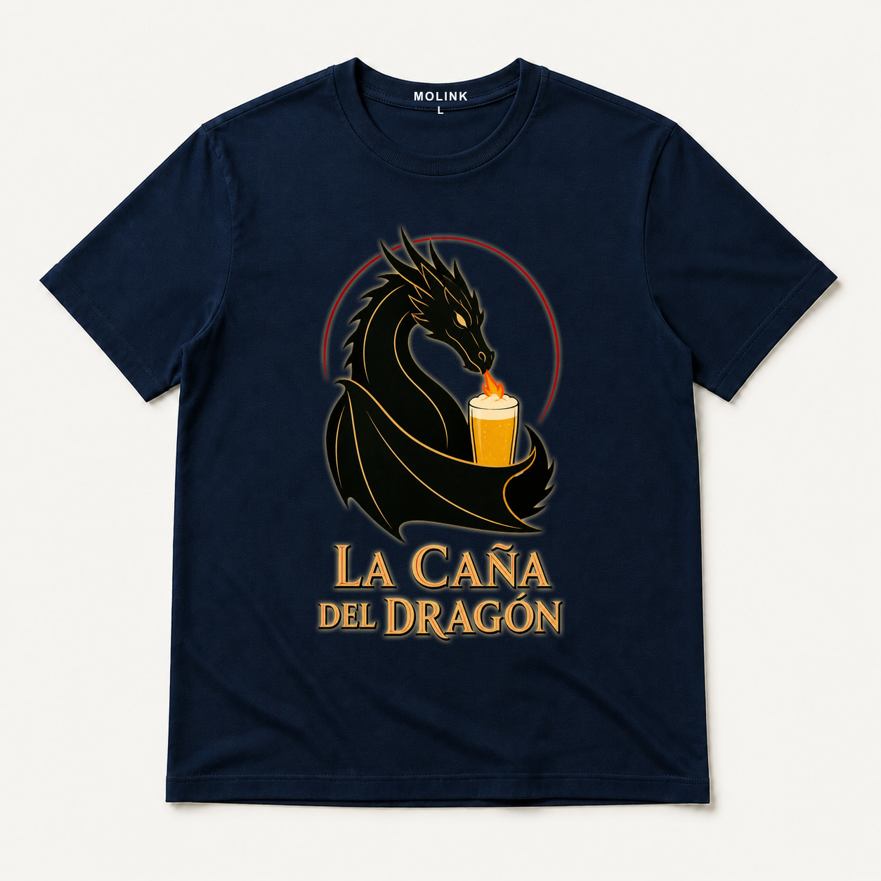 Camiseta La Caña del Dragón en color marino