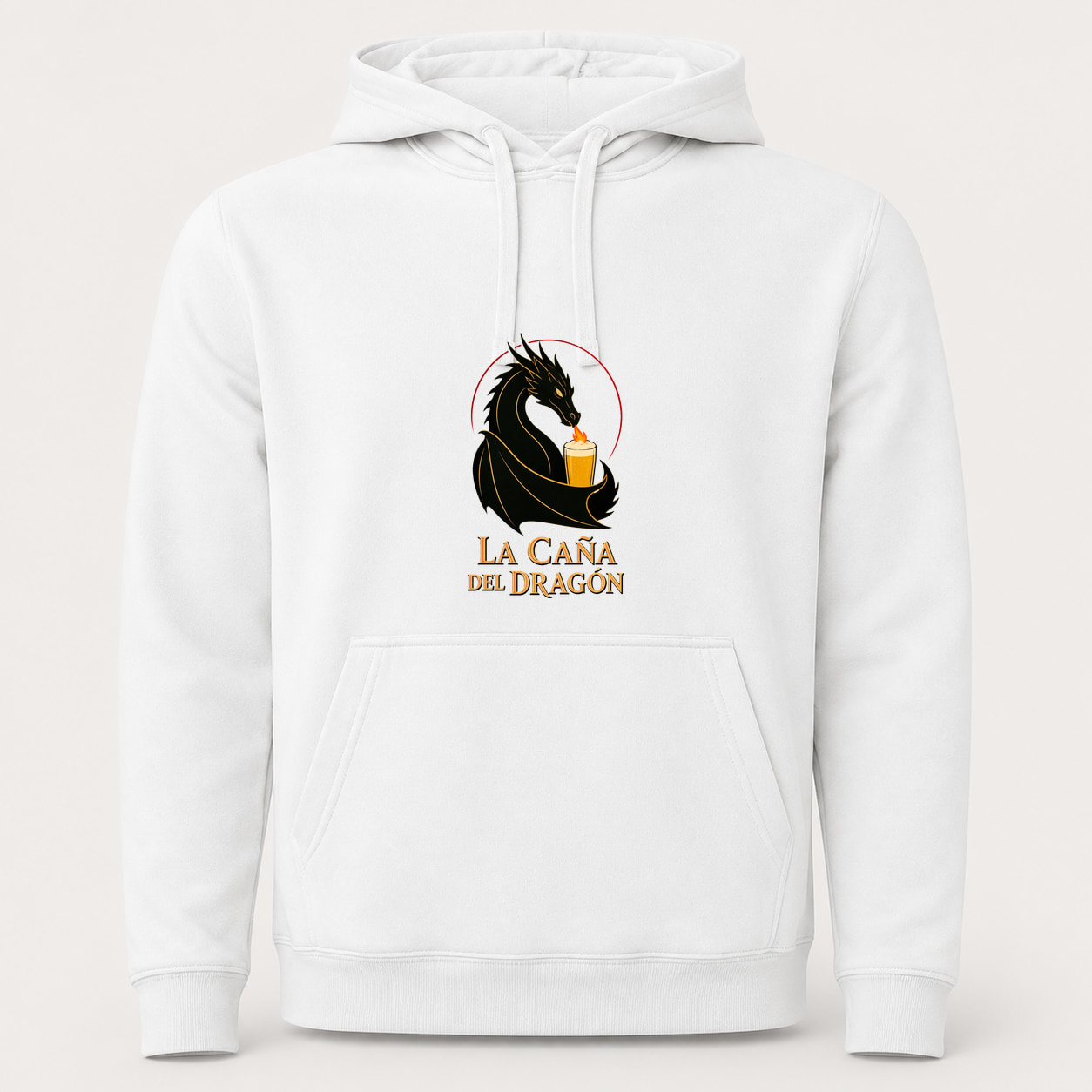 Sudadera La Caña del Dragón, Urban · Con capucha, color blanco