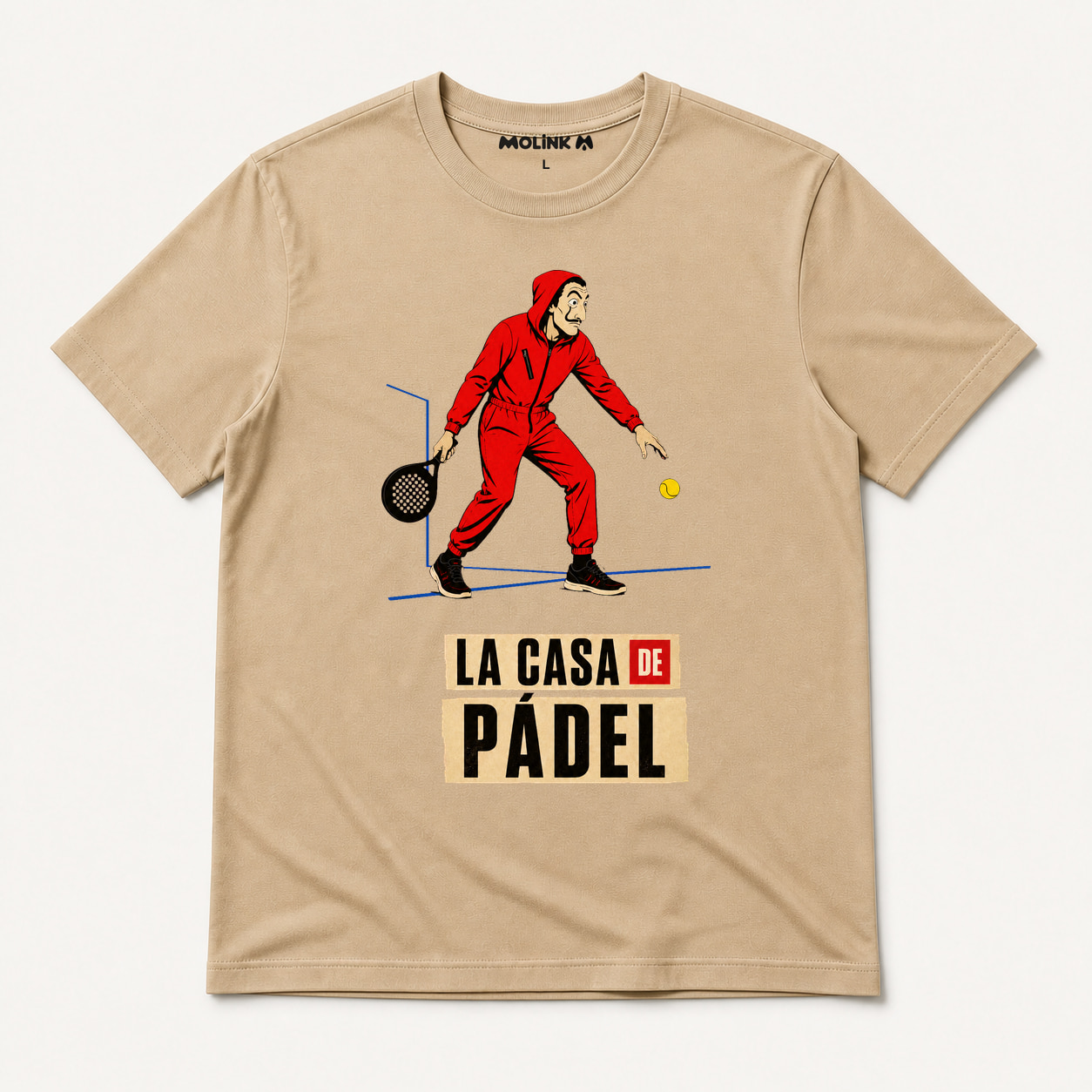 Camiseta La Casa de Pádel en color beige