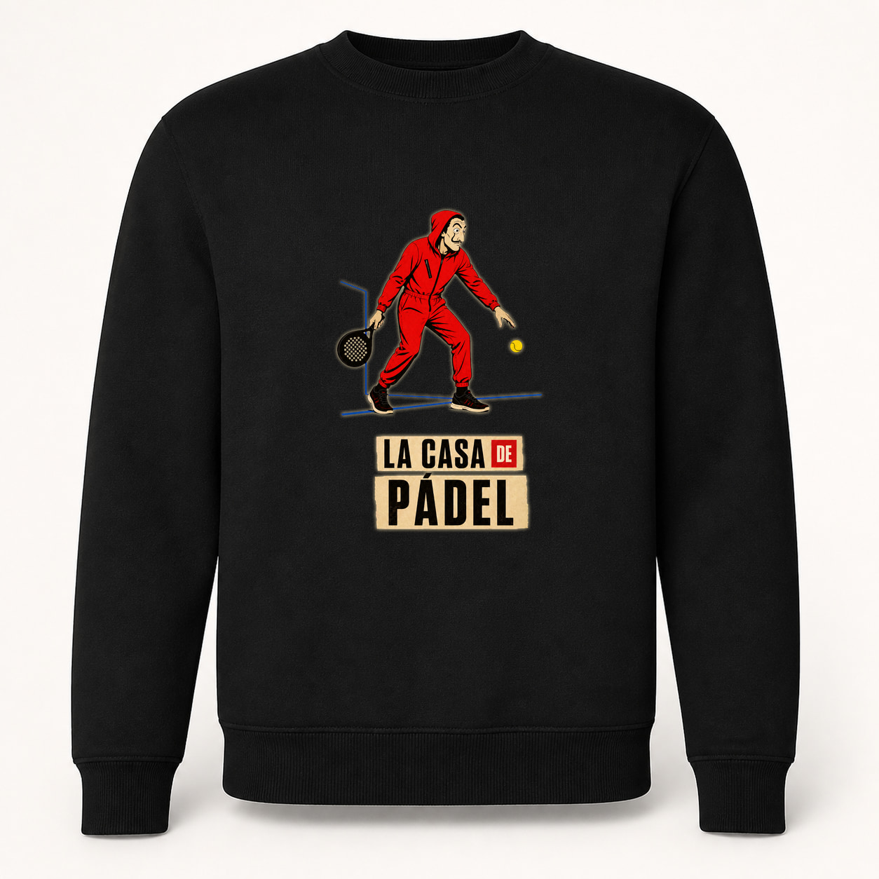 Sudadera La Casa de Pádel, Classic · Sin capucha, color negro