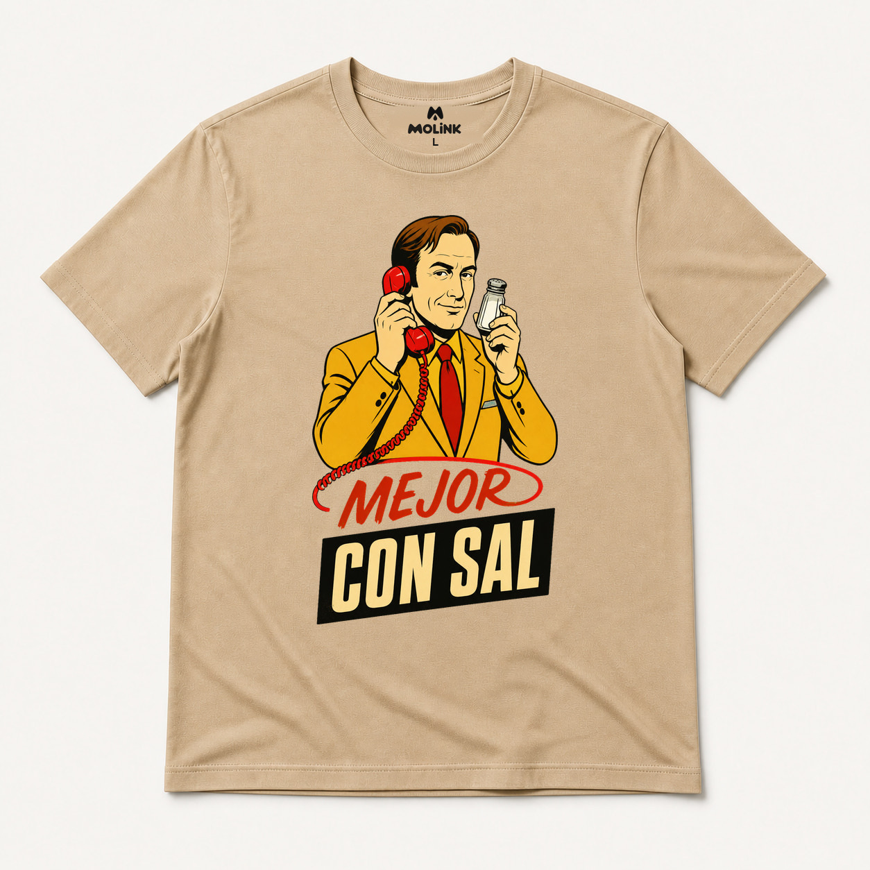 Camiseta Mejor con Sal en color beige