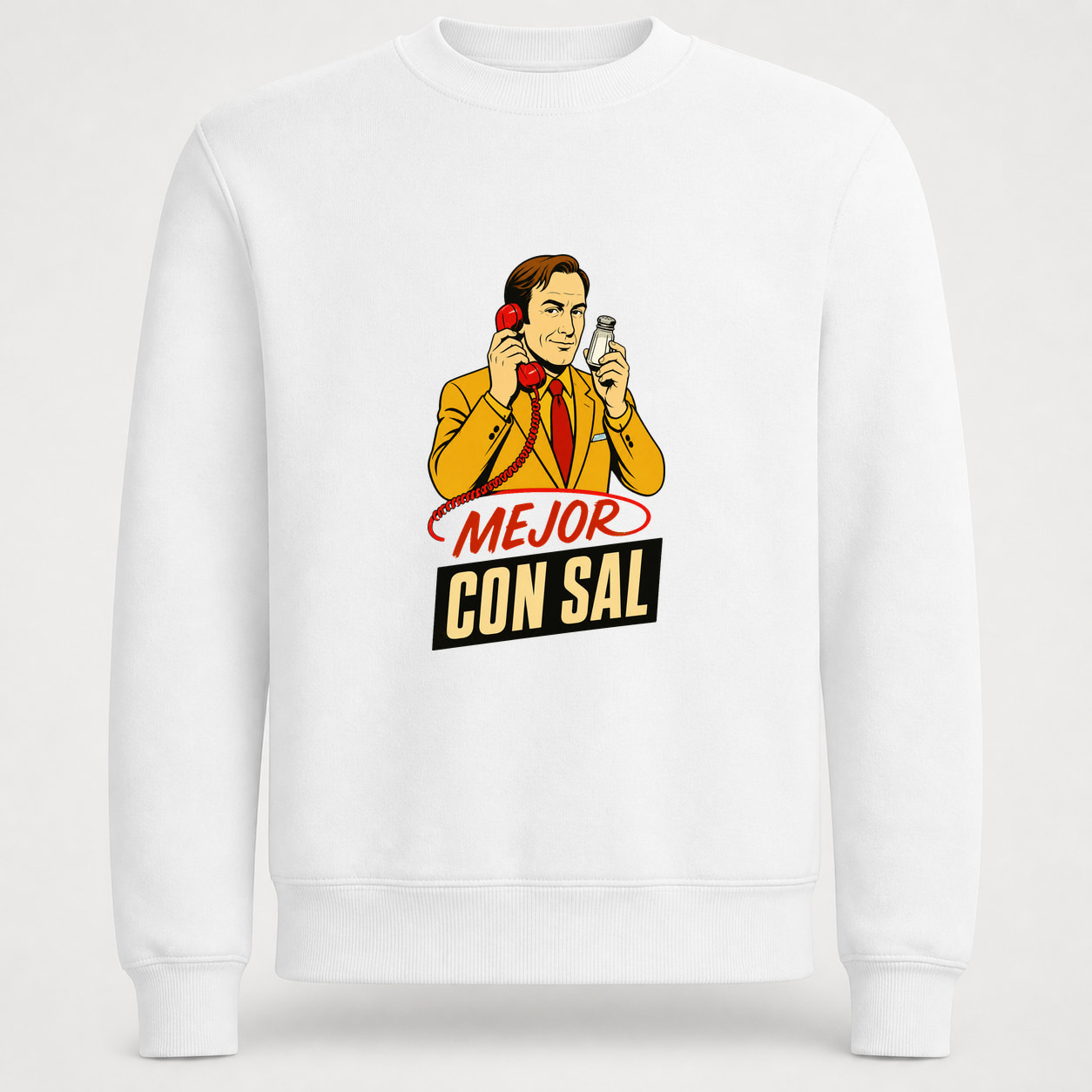 Sudadera Mejor con Sal, Classic · Sin capucha, color blanco