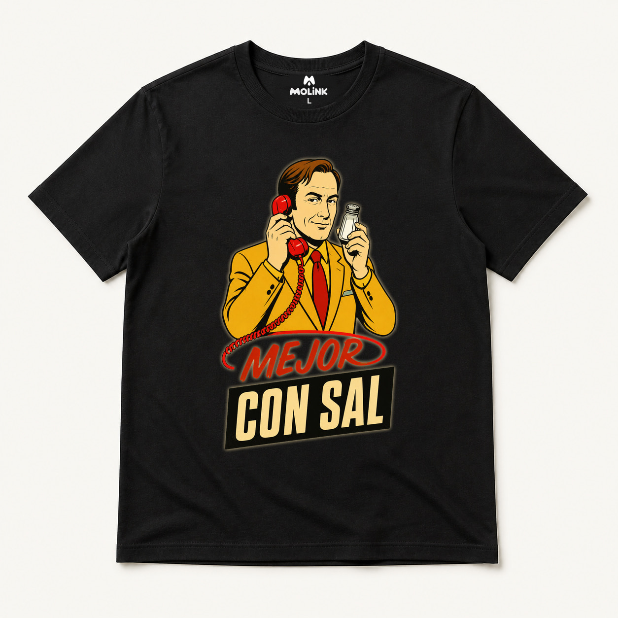 Camiseta Mejor con Sal en color negro