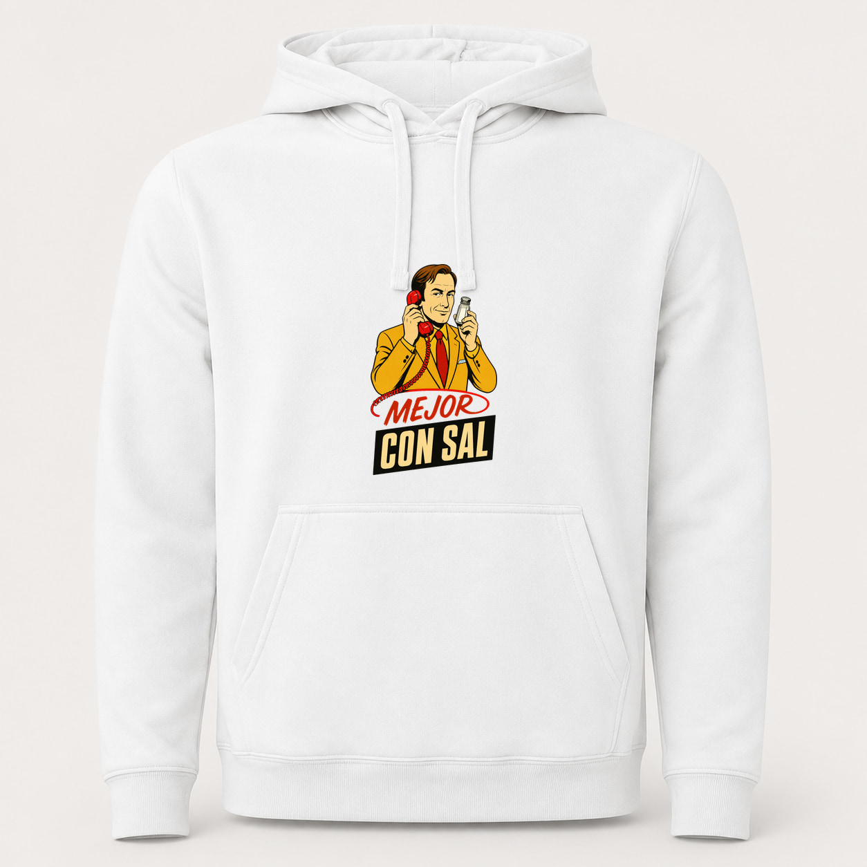 Sudadera Mejor con Sal, Urban · Con capucha, color blanco