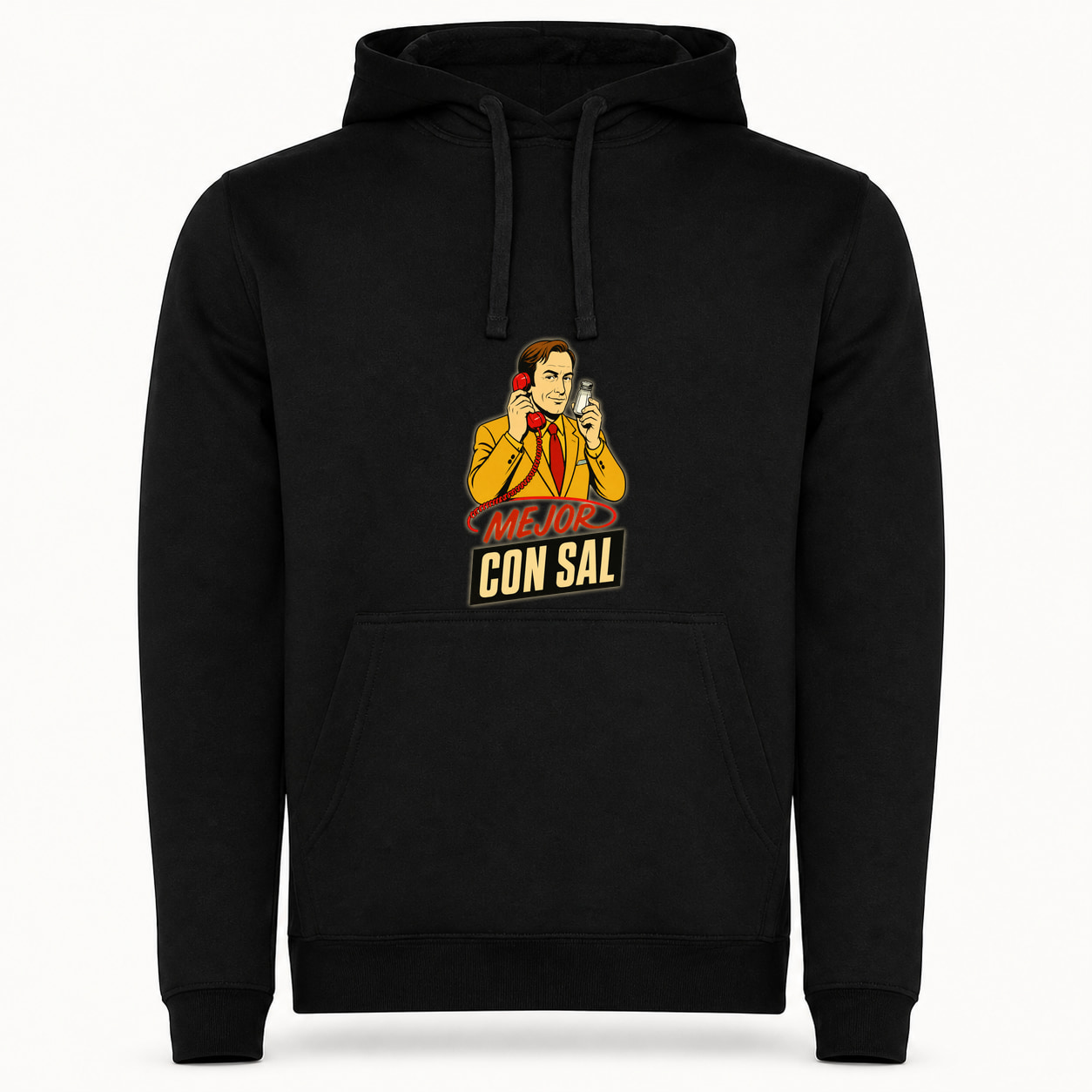 Sudadera Mejor con Sal, Urban · Con capucha, color negro