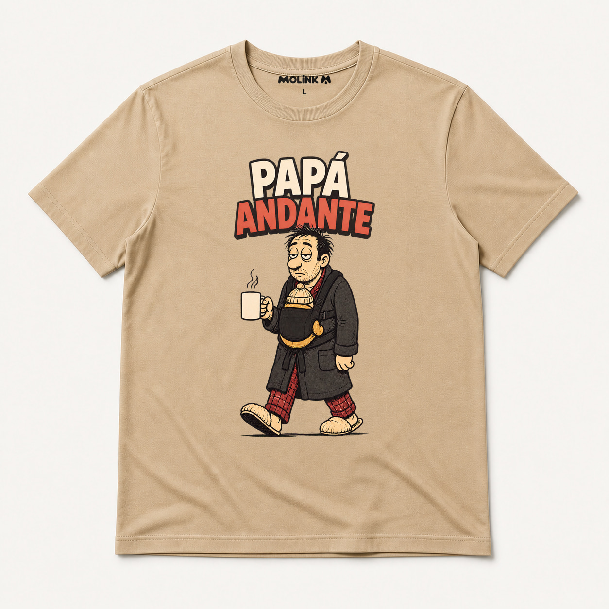 Camiseta Papá Andante en color beige