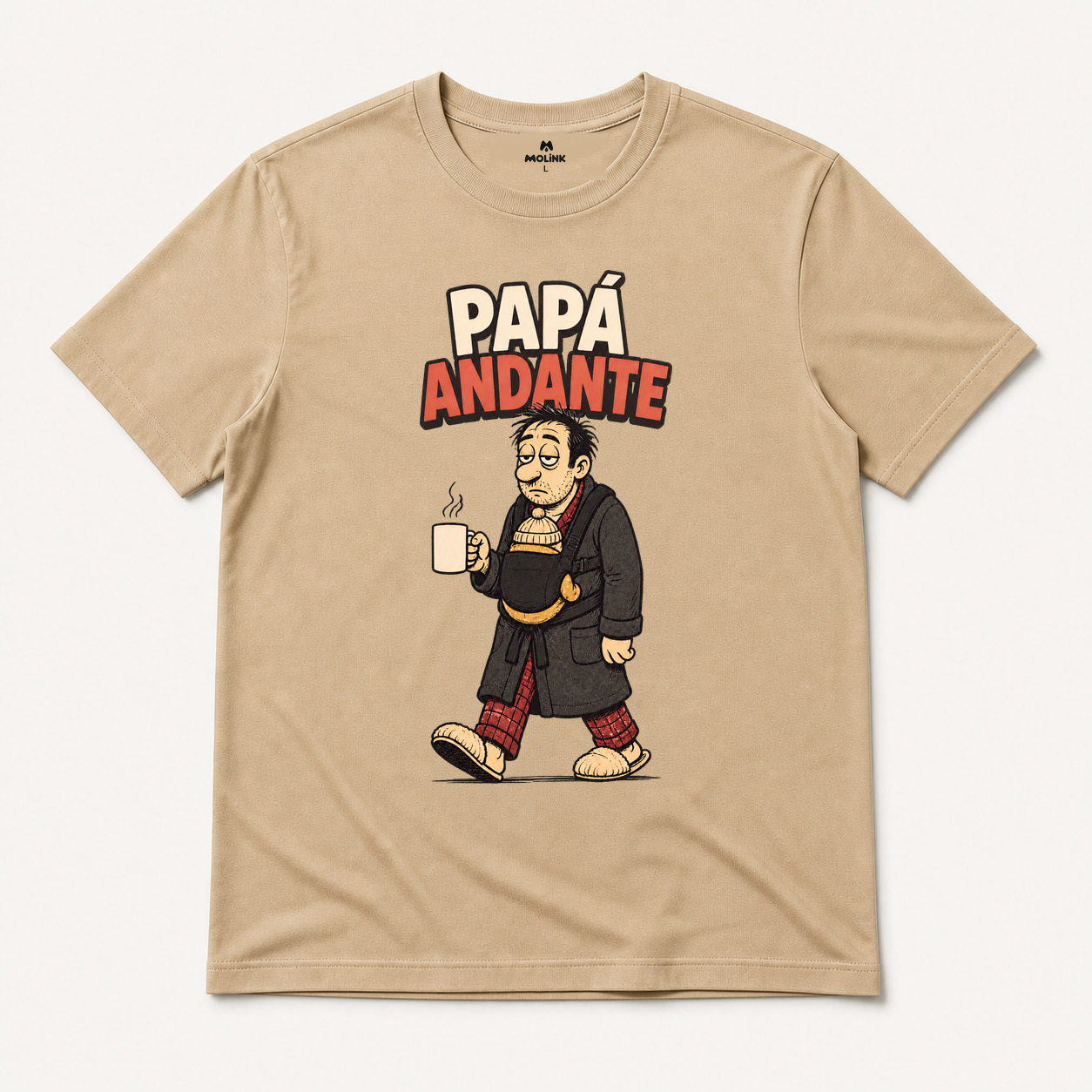 Camiseta Papá Andante en color beige