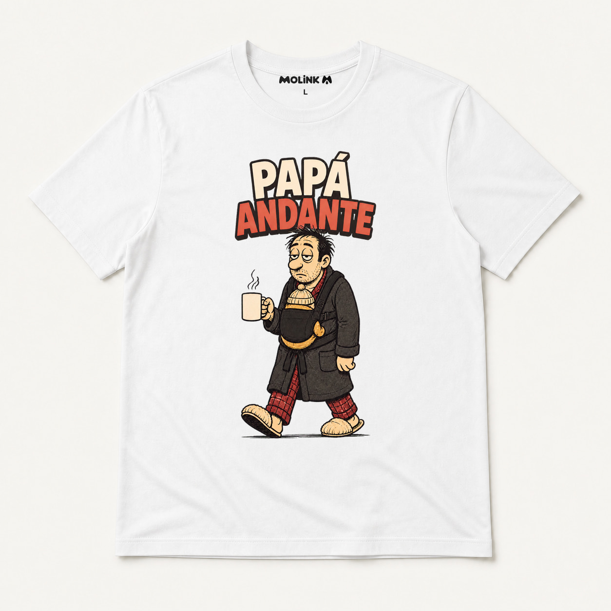 Camiseta Papá Andante en color blanco