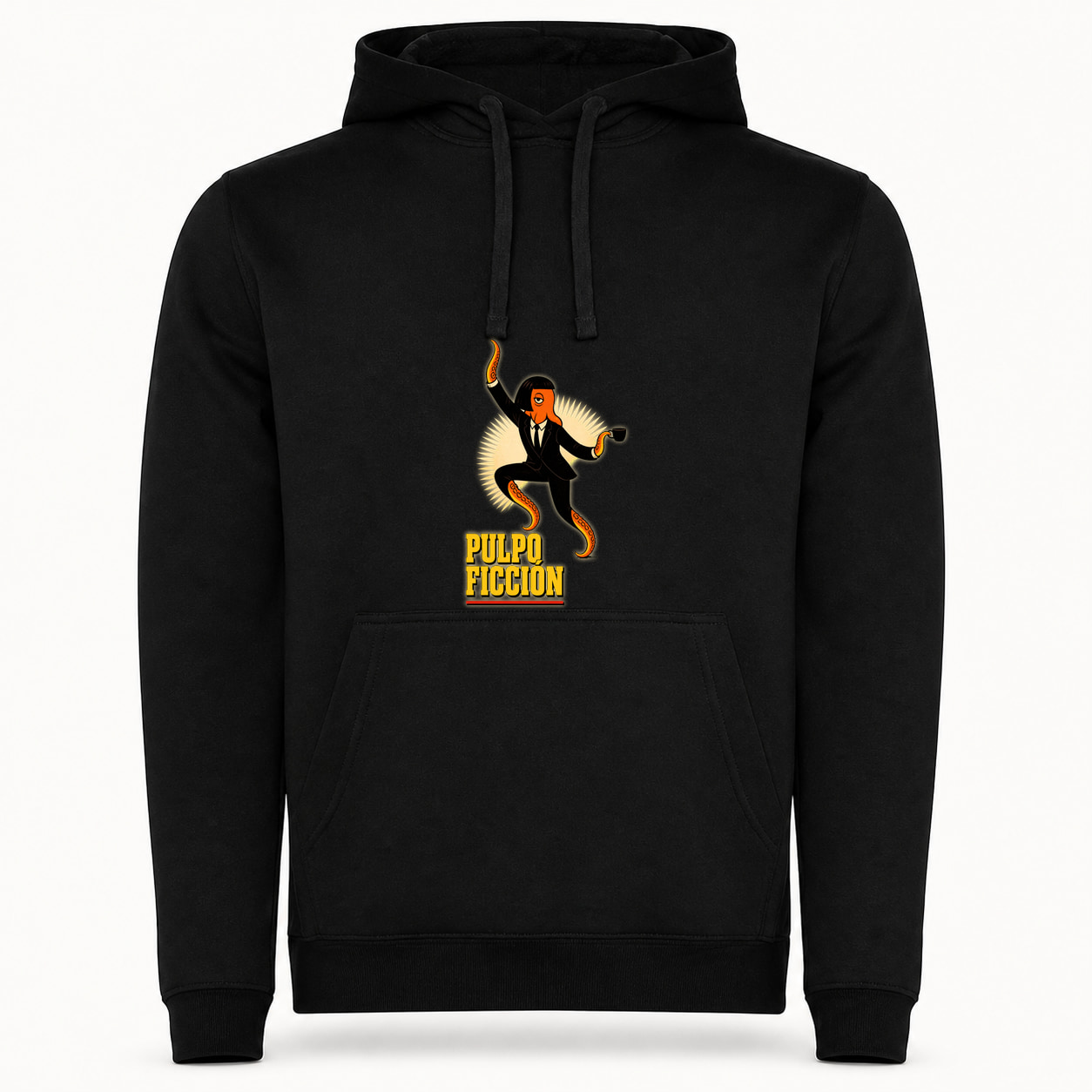 Sudadera Pulpo Ficción, Urban · Con capucha, color negro